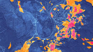 Impact map highlighting affected areas
